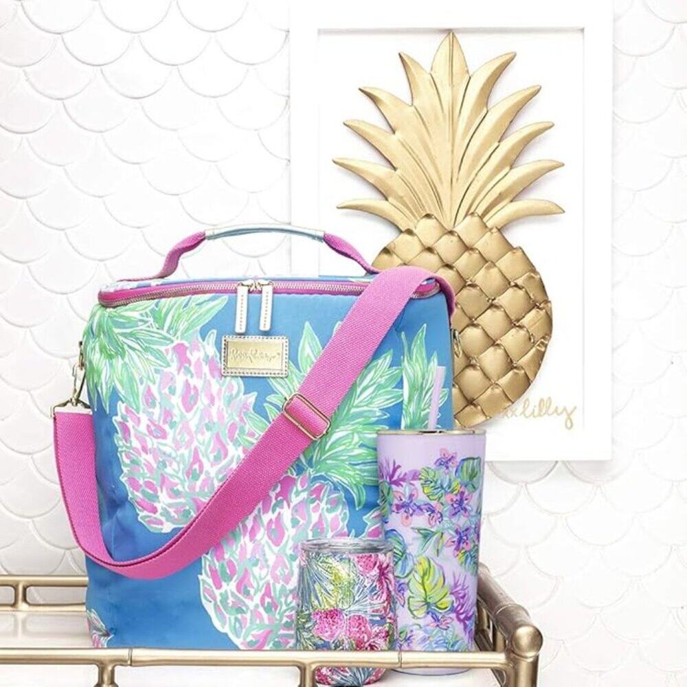 Lilly Pulitzer Insulated Wine Carrier, Soft Cooler Holds up to 4 Bottles of Wine